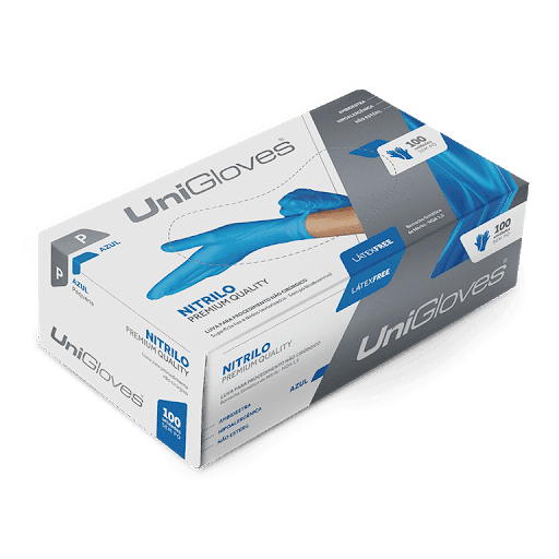 Luva Nitrilica Azul Pequena - Unigloves