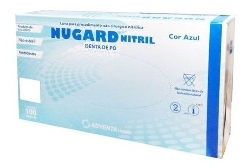 Luva Nitrilica Azul Grande - Nugard