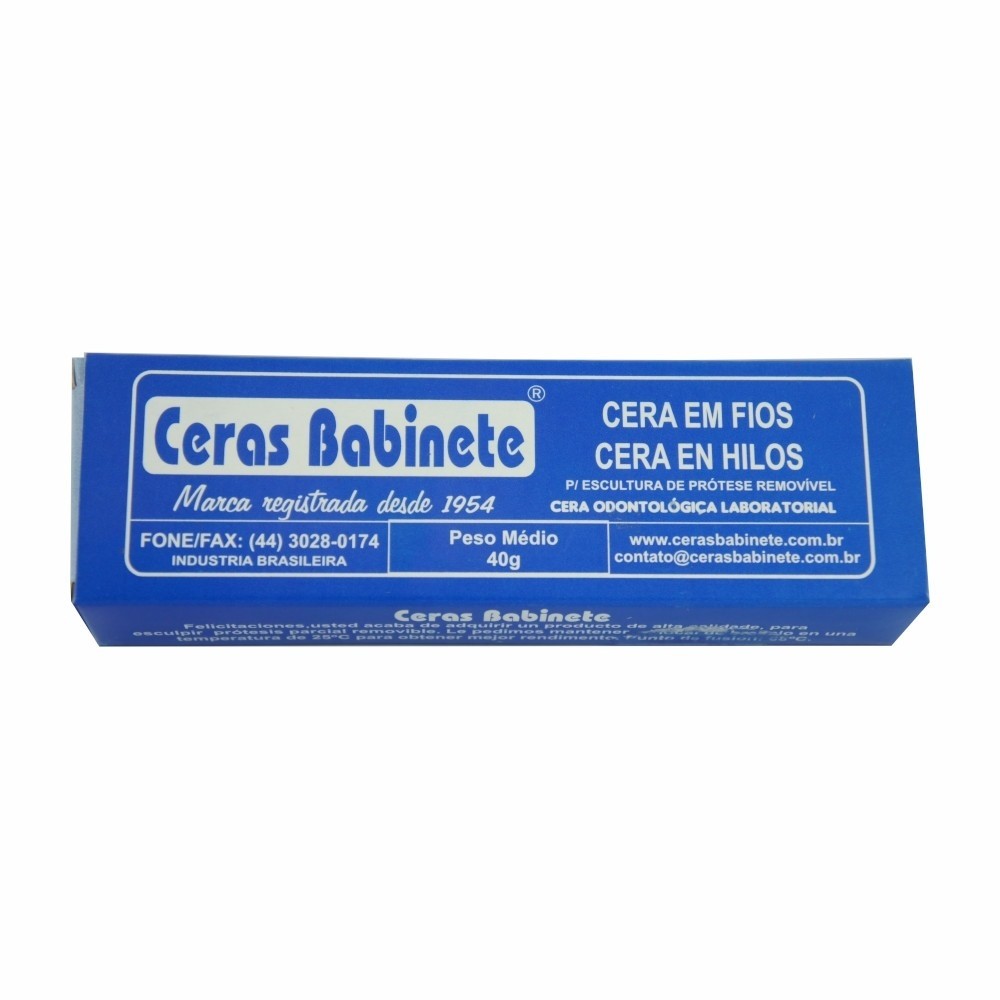 Cera Em Fios Azul Meia Cana 3 40g - Babinete