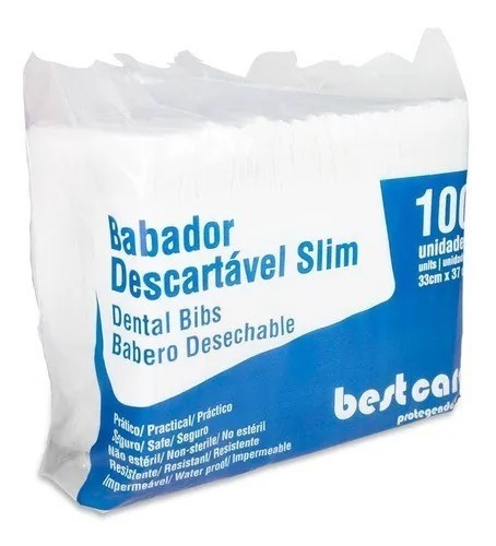 Babador Descartável Slim Branco - Best Care