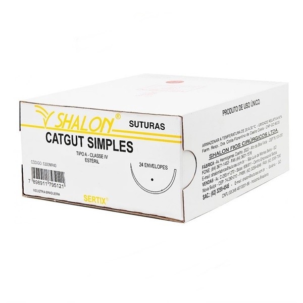 Fio Sutura Catgut Simples 4-0 - Shalon