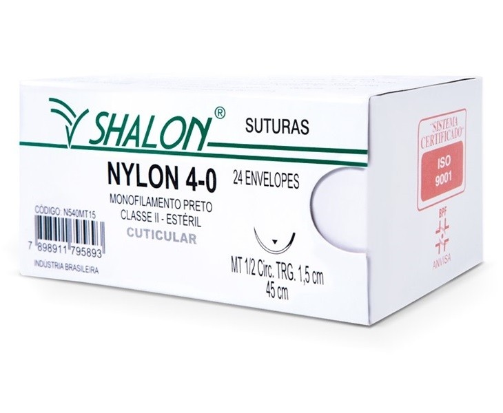 Fio De Sutura Nylon 4-0 - Shalon