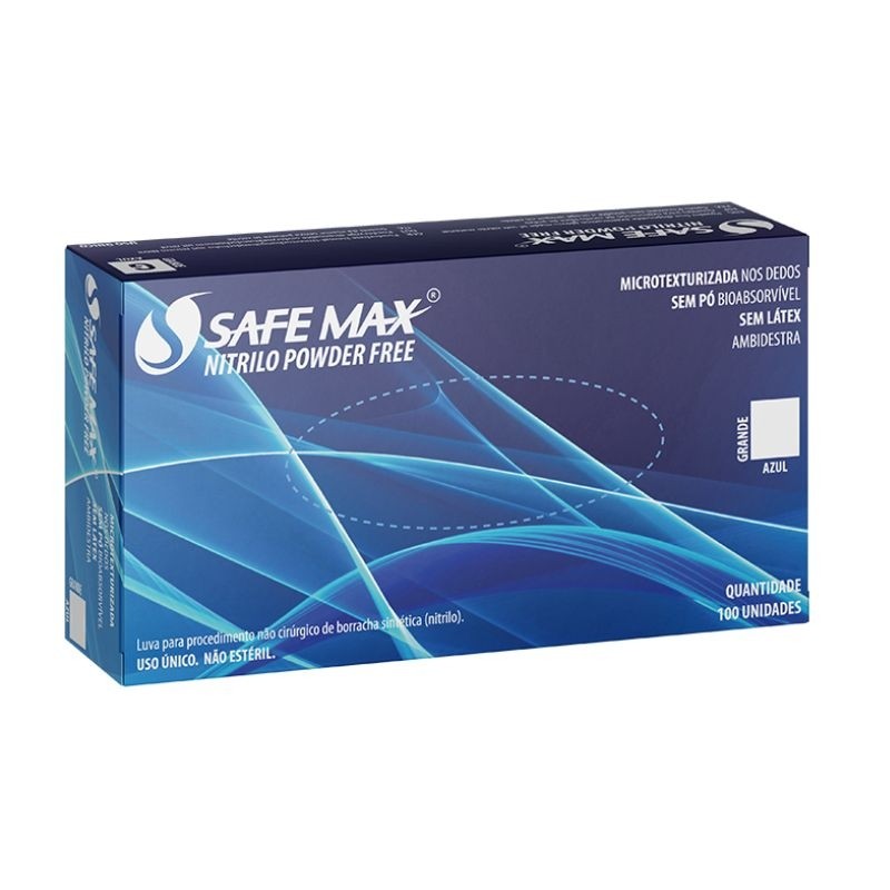 Luva Nitrílica Safemax  Azul Extra Pequena - Supermax