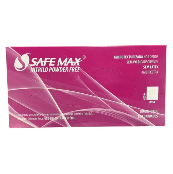 Luva Nitrilica Safemax Rosa Pequena - Supermax