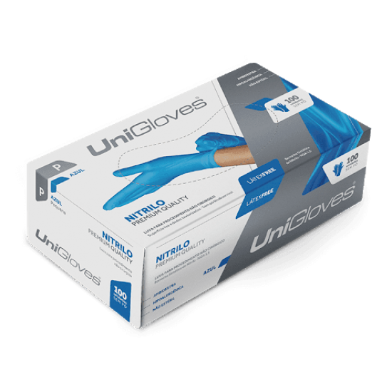 Luva Nitrilica Azul Pequena - Unigloves