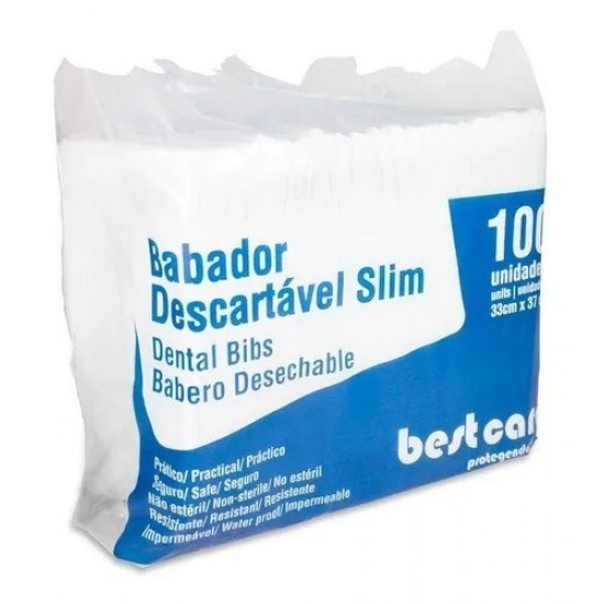 Babador Descartável Slim Branco - Best Care