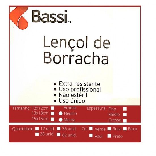 Lençol De Borracha Preto Médio 15x15 Bassi - Easy