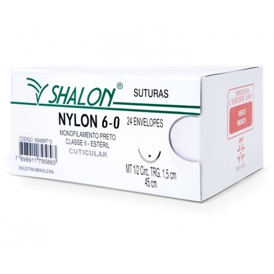 Fio De Sutura Nylon 6-0 - Shalon