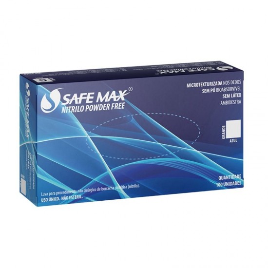 Luva Nitrílica Safemax  Azul Extra Pequena - Supermax
